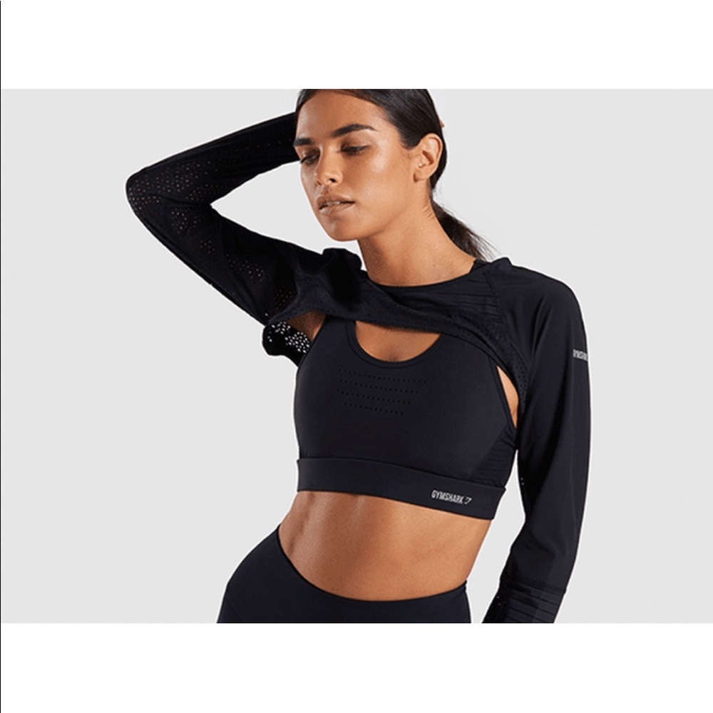 Gymshark Mesh Black Crop over sportbra Shrug
